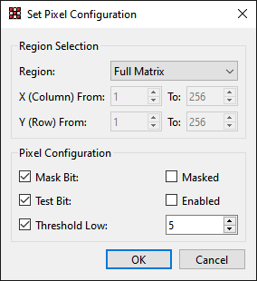 Set pixel configuration dialog
