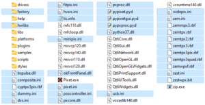 Files need for PY-API, located in the Pixet directory - with VS installed on computer
