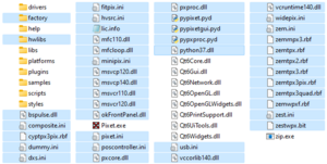 Files need for PY-API, located in the Pixet directory - without VS installed